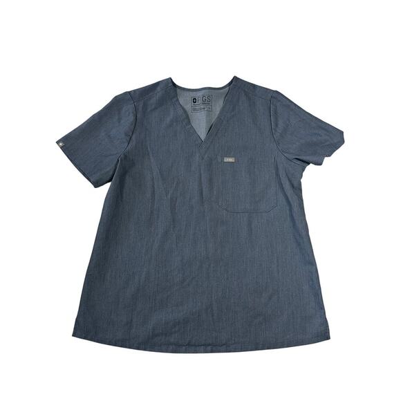 Figs Catarina One-Pocket Scrub Top HEATHERED DENIM XL - Picture 9 of 10